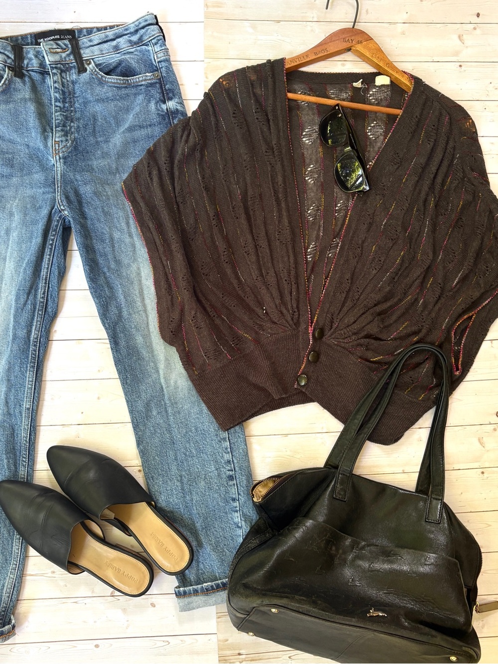 Moth linen blend dolman sleeve cardi
